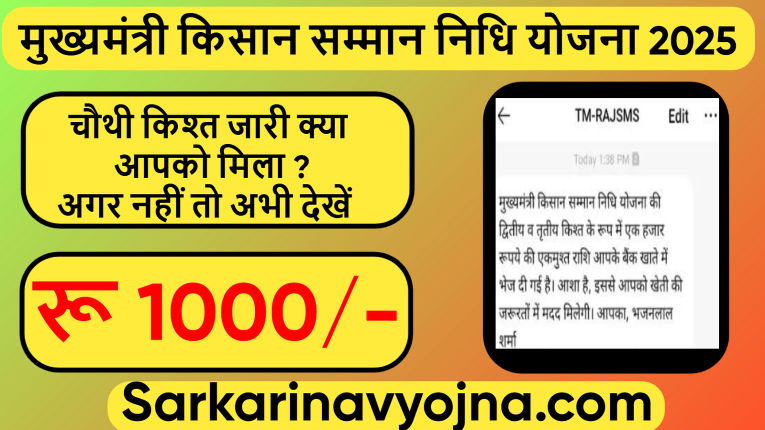 Mukhyamantri Kisan Samman Nidhi Yojana 2025