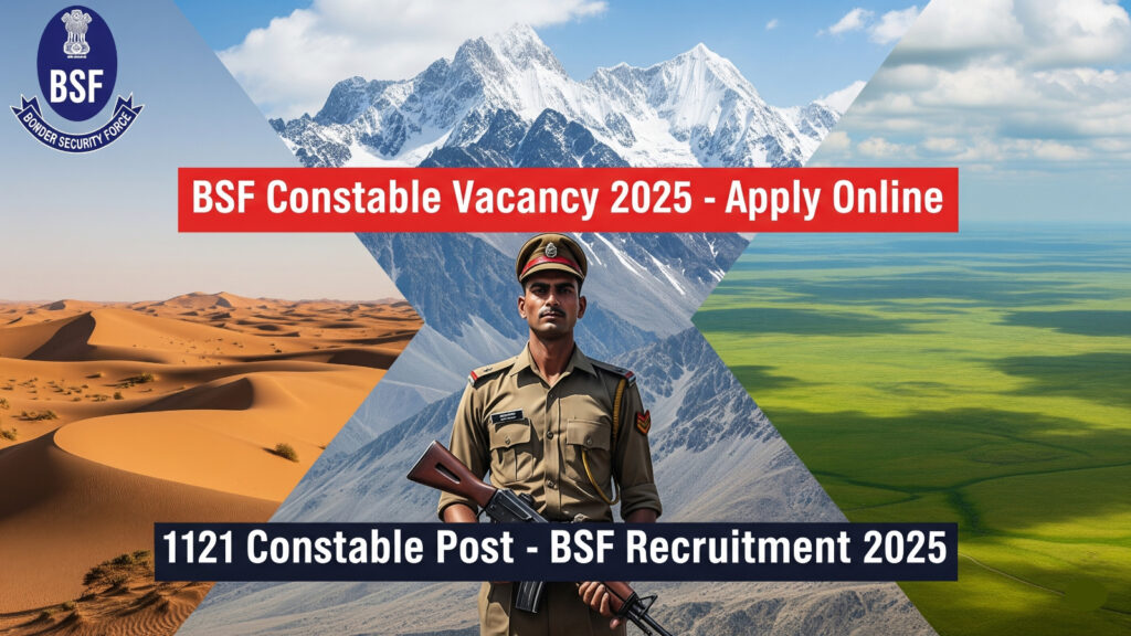 BSF-Constable-Recruitment-2025-1024x576 BSF Constable Recruitment 2025 - 1121 पदों पर बंपर भर्ती, जानें योग्यता, आयु सीमा, सैलरी, आवेदन तिथि और चयन प्रक्रिया की पूरी जानकारी।
